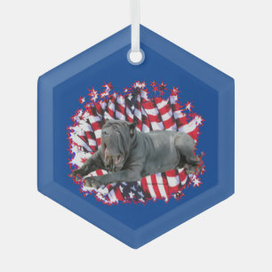 Neapolitan Mastiff Patriot Ornament Aus Glas