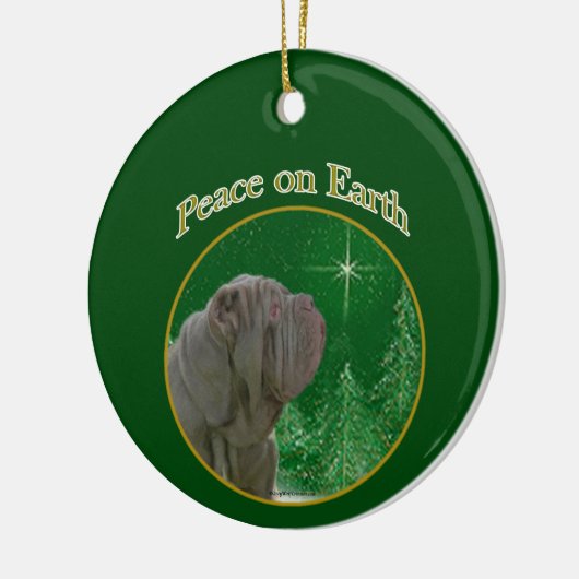 Neapolitan Mastiff Peace Keramik Ornament (Links)