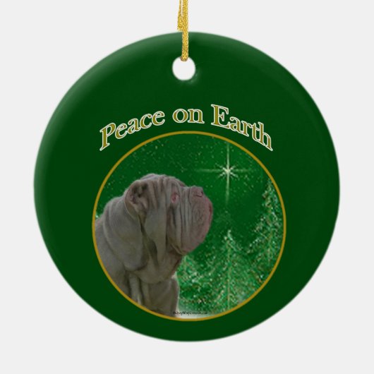 Neapolitan Mastiff Peace Keramik Ornament (Hinten)