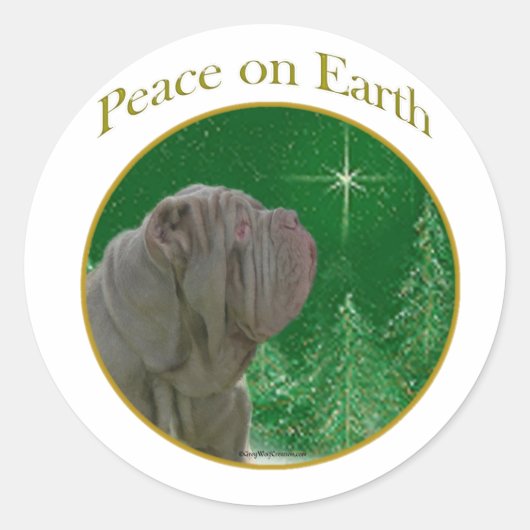 Neapolitan Mastiff Peace Runder Aufkleber (Vorderseite)