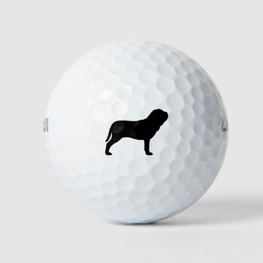 Neapolitan Mastiff Silhouette Golfball (Vorderseite)