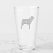 Neapolitan Mastiff Silhouette Neo Dog Personalisie Glas (Rückseite)