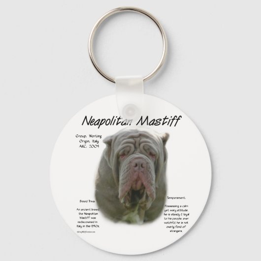 Neapolitan Mastiff (Tawny) Historisches Design Schlüsselanhänger (Vorderseite)