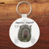 Neapolitan Mastiff (Tawny) Historisches Design Schlüsselanhänger (Rückseite)