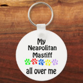Neapolitan Mastiff Walks Design Schlüsselanhänger (Vorderseite)