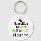 Neapolitan Mastiff Walks Design Schlüsselanhänger (Rückseite)