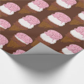 Neapolitan Stitched Ice Cream Cones 2 GIFT WRAP Geschenkpapier (Ecke)