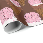 Neapolitan Stitched Ice Cream Cones 2 GIFT WRAP Geschenkpapier (Rolleneckpunkt)