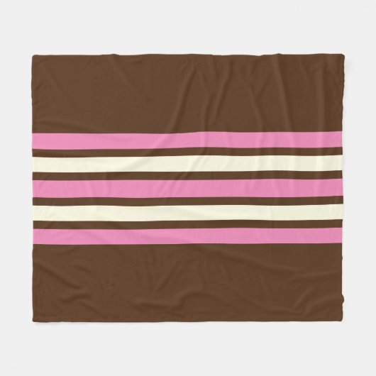 Neapolitane Krustendecke (braun, rosa & creme) Fleecedecke (Vorderseite (Horizontal))