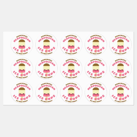 Neapolitaneis-Pop Etiketten (Blatt)