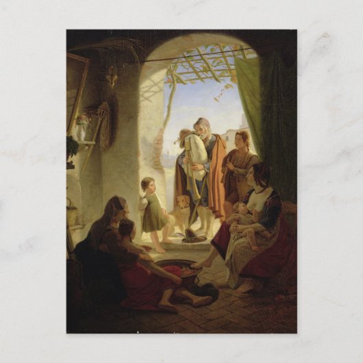 Neapolitaner Dudelsack-Spieler in Rom, 1833 Postkarte (Vorderseite)