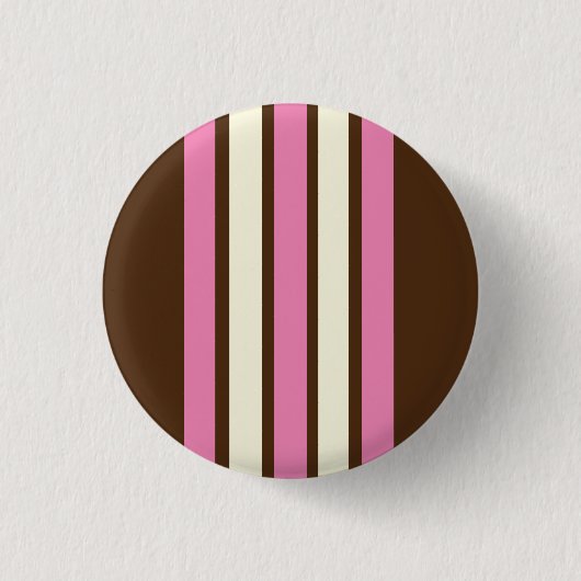Neapolitaner Knopf (braun, rosa und creme) Button (Vorderseite)