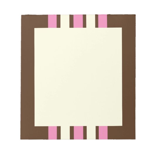 Neapolitaner Notepad (braun, rosa und creme) Notizblock (Vorderseite)