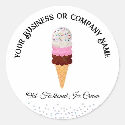 Neapolitanes Eiscreme mit Sprinklen Runder Aufkleber (Vorderseite)