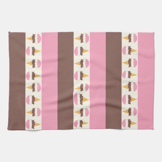 Neapolitanes Eiscreme Streifen Muster Geschirrtuch (Horizontal)