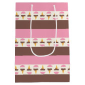 Neapolitanes Eiscreme Streifen Muster Mittlere Geschenktüte (Rückseite)