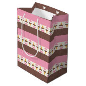 Neapolitanes Eiscreme Streifen Muster Mittlere Geschenktüte (Rückseite Schrägansicht)