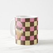 Neapolitanes Ice Cream Cone Tasse Checkerboard Mus (Vorderseite Links)