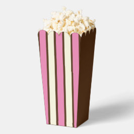 Neapolitanische Popcorn Box (Braun, Rosa & Creme) Geschenkschachtel