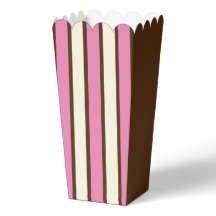Neapolitanische Popcorn Box (Braun, Rosa & Creme)
