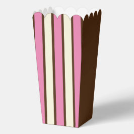 Neapolitanische Popcorn Box (Braun, Rosa & Creme) Geschenkschachtel