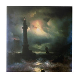 Neapolitanischer Leuchtturm Iwans Aivazovsky- Fliese