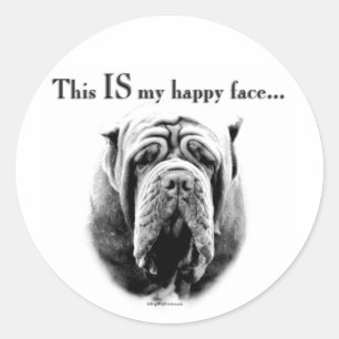 Neapolitanischer Mastiff-glücklicher Runder Aufkleber