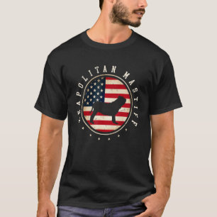 Neapolitanischer Mastiff USA-Flagge 4. Juli Hundem T-Shirt
