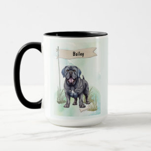 Neapolitanischer Mastiff Wasserfarbe Personalisier Tasse