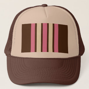 Neapolitanischer Trucker-Hut (Braun, Pink & Creme) Truckerkappe