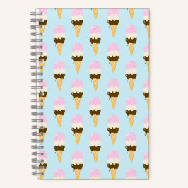 Neapolitanisches Eiscreme-Kegel-Muster Notizblock