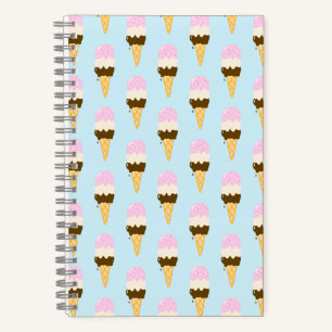 Neapolitanisches Eiscreme-Kegel-Muster Notizblock