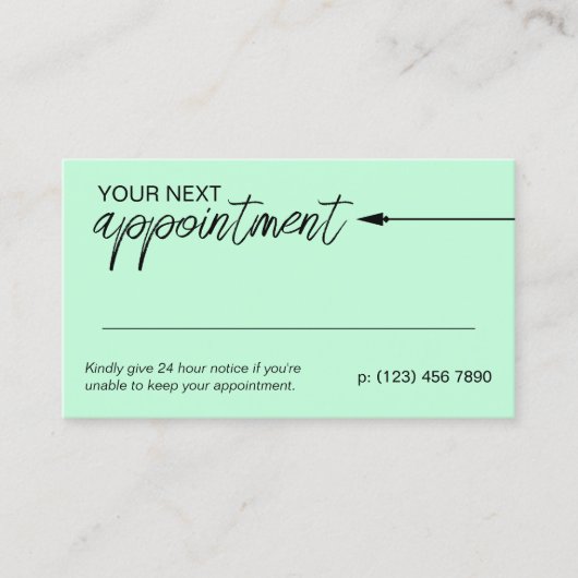 Neat Arrow Black Mint Minimaler nächster Termin (Vorderseite)