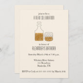 Neat Celebration Whiskey Geburtstagsparty Einladun Einladung (Vorne/Hinten)