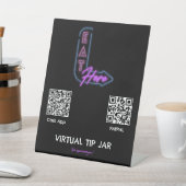Neat Eat Here Virtual Tip Jar Tabletop Sign Sockelschild (In SItu)