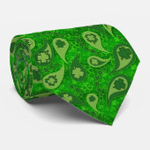 Neat Green Irish Kleeblatt Paisley Pattern Krawatte (Gerollt)
