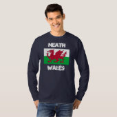 Neath, Wales mit walisischer Flagge T-Shirt (Vorne ganz)