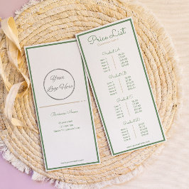 Neatral Salbeige mit Logo-Preisliste Werbekarte