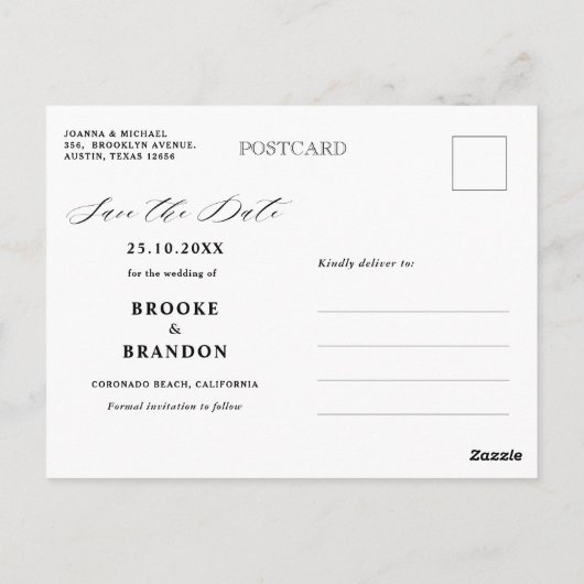 Neavy Blue Blush Burgundy Geometric Save the Date Postkarte (Rückseite)