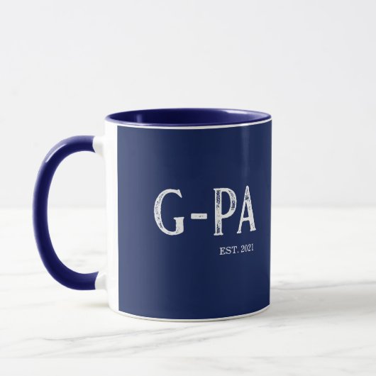 Neavy Blue G-Pa Jahr etabliert Tasse (Links)