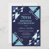 Neavy Blue Rectangle Triangle Geometric Birthday Einladung (Vorderseite)