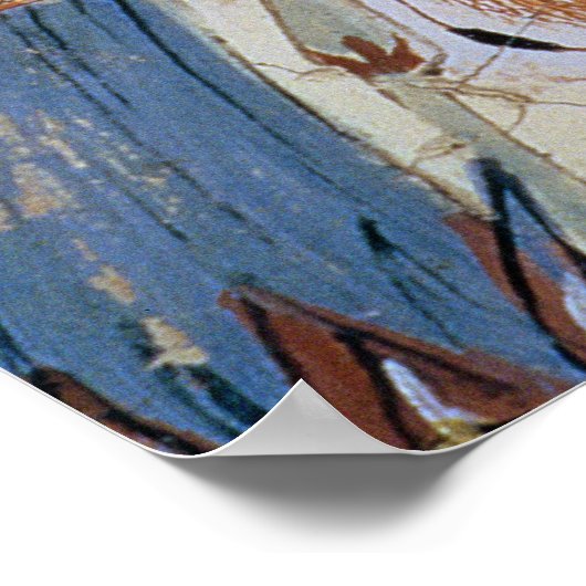 Nebamun Jagd in den Sümpfen mit seiner Ehefrau Poster (Ecke)