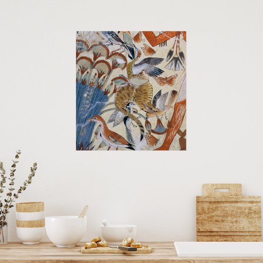 Nebamun Jagd in den Sümpfen mit seiner Ehefrau Poster (Küche)