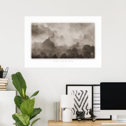 Nebel am Morgen Poster (Heimbüro)