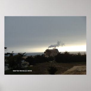 Nebel an der Küste und Rauch Poster