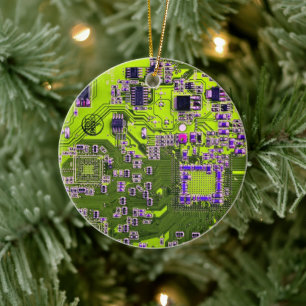 Nebel an der Netzplatine des Computergeek Keramik Ornament