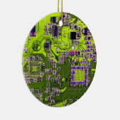 Nebel an der Netzplatine des Computergeek Keramik Ornament (Rechts)