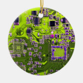 Nebel an der Netzplatine des Computergeek Keramik Ornament (Vorne)