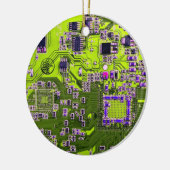 Nebel an der Netzplatine des Computergeek Keramik Ornament (Links)