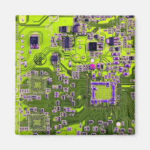 Nebel an der Netzplatine des Computergeek Magnet